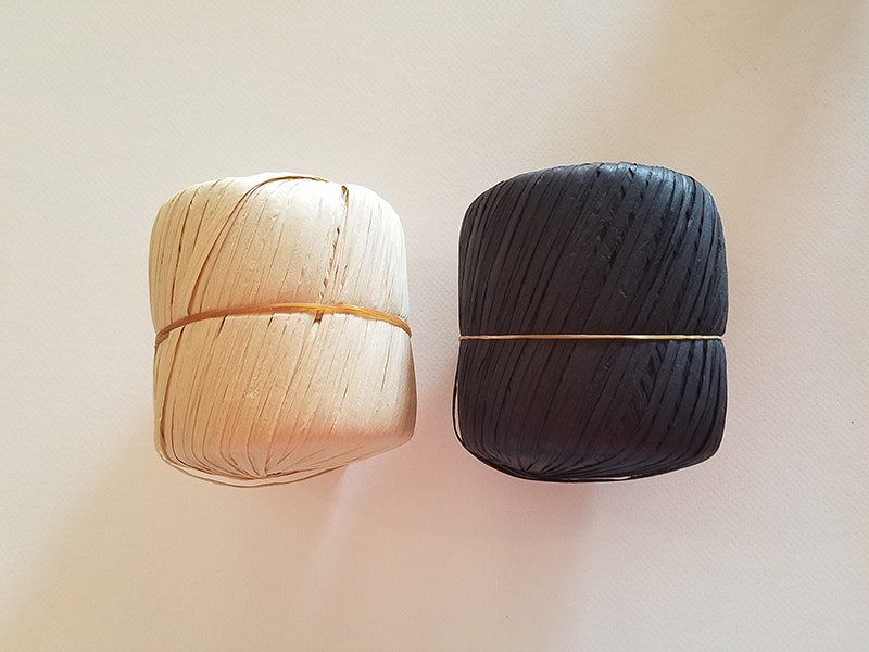 raffia balls on white seh