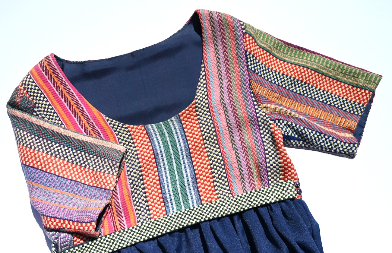 A colorful dress bodice