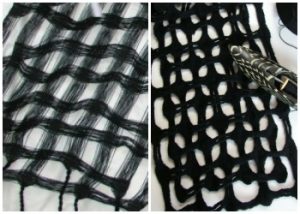 Many of these scarves are four shaft weaving patterns.