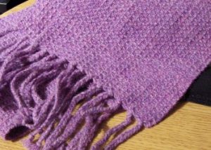 This rigid-heddle scarf pattern will teach you to weave waffle weave on a rigid-heddle loom.